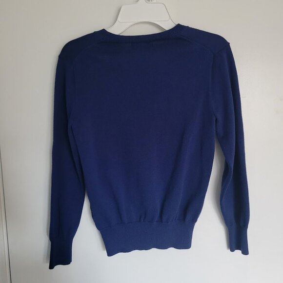 Polo by Ralph Lauren Boys Small (8) Blue Sweater 100% Cotton Vneck Long Sleeve - Picture 7 of 7